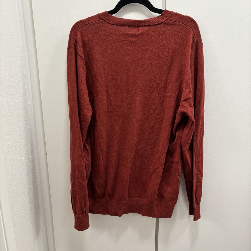 L.L. Bean Women’s Sz XL Maroon Red V-neck Button Down Cardigan Cashmere Blend - Picture 2 of 7
